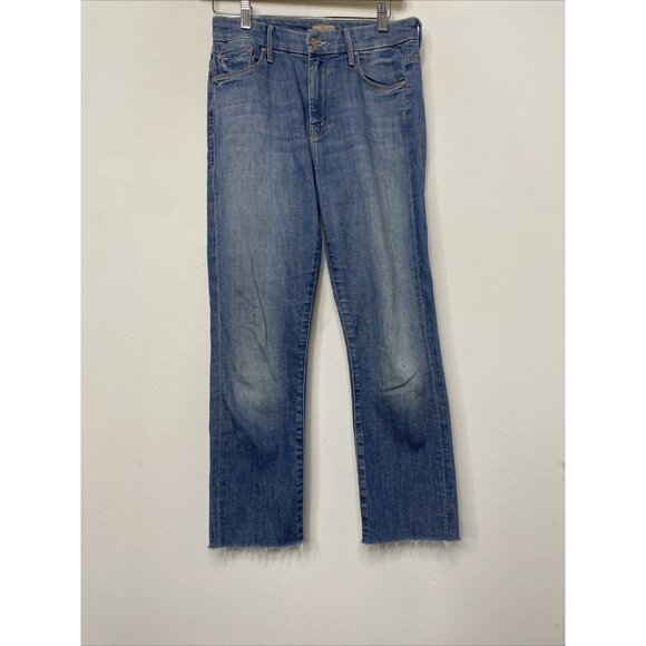 Mother Womens 25 HW Looker Ankle Fray Blue Denim Jeans Distressed - Picture 2 of 8